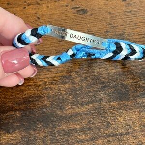 Best Daughter Adjustable Braided Bracelet - Blue, Black, White